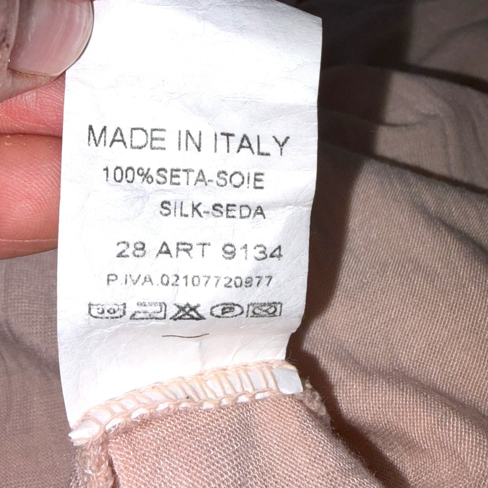 Mariel Tank Top Womens 100% Silk Layered Flowy Raw Hem Italy Boho Small Pink - Picture 5 of 8